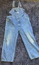 Liberty Bib Overalls Work Farm Trucker Hipster Blue Denim Jean Mens 42x32