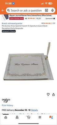 Guest Book: Quinceñera Quince Años | 15 Year Old Birthday | Visitor Sign-In