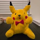 Vintage 90s Custom Pikachu Plush Red Bow Tie Pokemon Stuffed Toy 12"