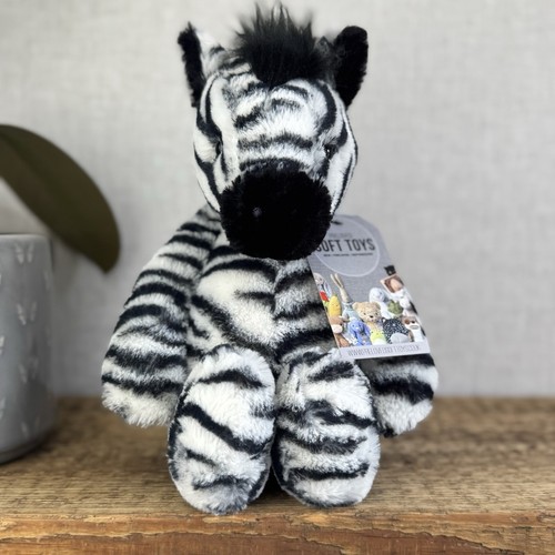 Jellycat Medium Bashful Zebra - Black & White Zebra Pony Beanie 12"