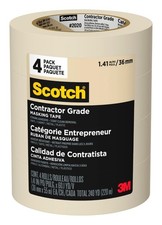3M Scotch 1.88 in x 60.1 Yds Multi-Surface Contractor Grade Tan Masking Tape 4PK