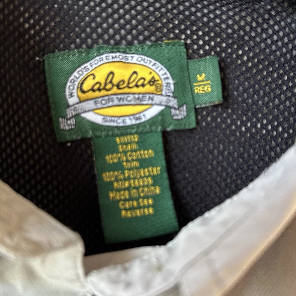 Camisa Cabelas Guidewear Mujer Mediana Caqui Ventilada Manga Larga Bolsillos con Cremallera Foto 4 de 4