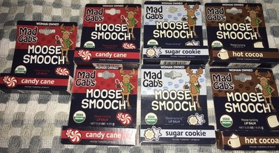 7 Mad Gabs Sugar Cookie Hot Cocoa Candy Cane Moose Smooch Organic Lip Balm Stick