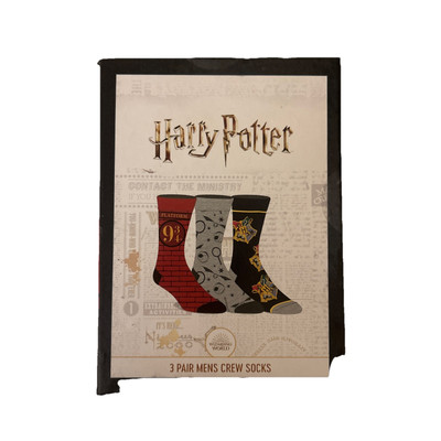 Harry Potter Hogwarts Express Crew Socks 3 Pack Men s 10-13 New Gift Box