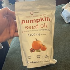 Cold pressed virgin pumpkin seed oil, 2-in-1 formula, containing saw palmetto