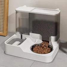 2 in1 Feeder Food Water Dispenser Bowl Automatic Dog Cat Bottle Pet Self Feedin❀