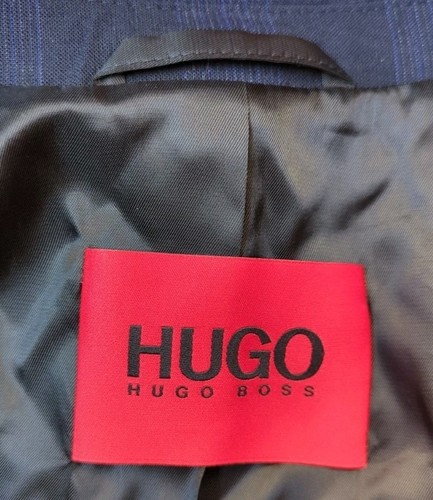 HUGO Performance Wool Blend Extra Slim Fit Navy Suit Jacket 36L Trousers 31W - Picture 8 of 15