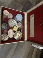 Vintage 1940s Make Up Suitcase vintage Powder MakeUp Boxes & vintage items 