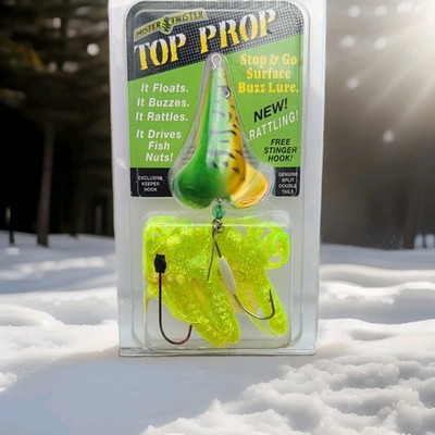 Mister Twister Top Prop Topwater Rattling Lure 2.25in Green/Yellow