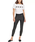 $ 99.00 NWT DKNY Logo at the Waistband Faux-Leather Black Leggings Sz M NWT — photo 2