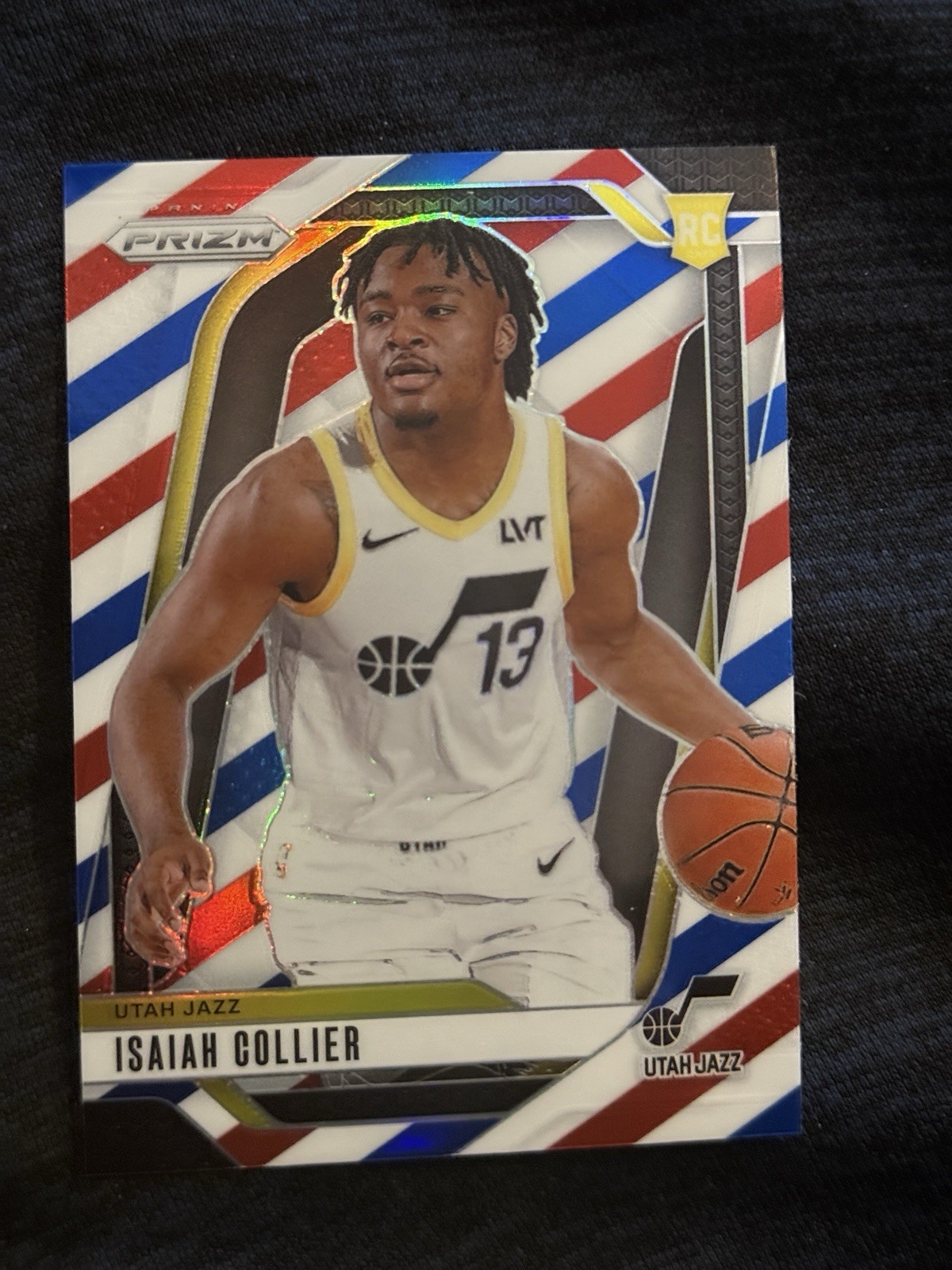 2024-25 Panini Prizm - Isaiah Collier #227 Red White & Blue Prizm (RC) Jazz