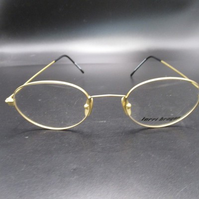 Terri Brogan Gold Oval Metal Eyeglass Frames 50-18-135 Taiwan Unisex Adults