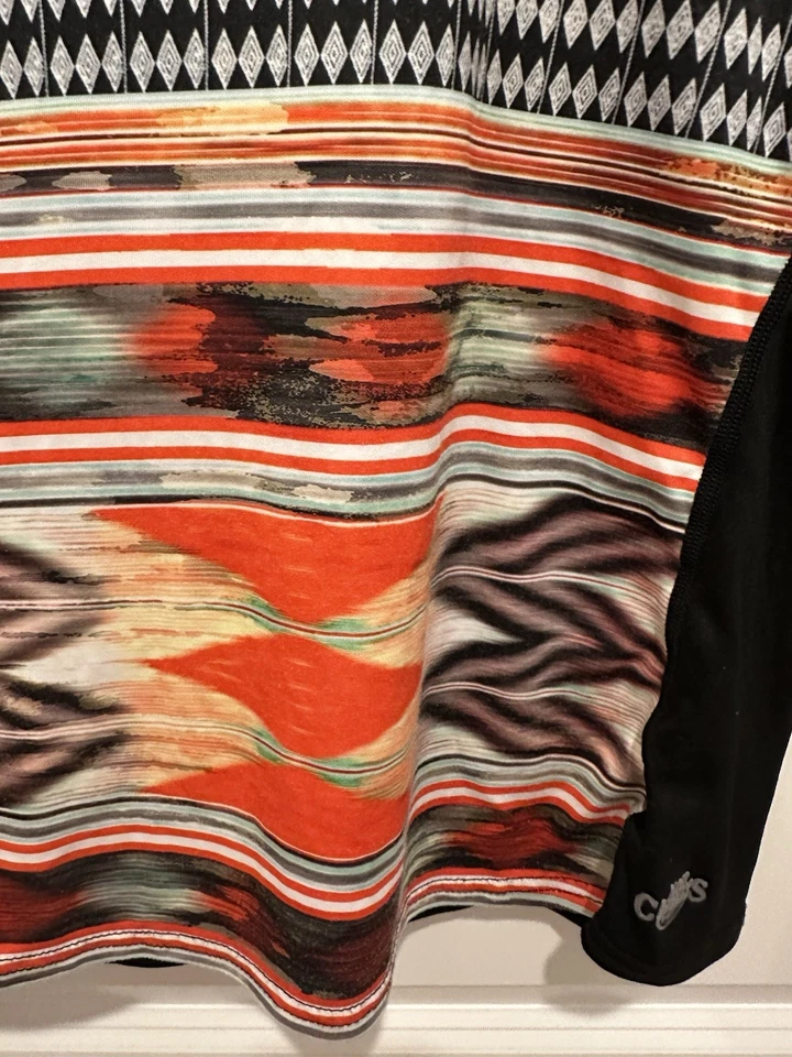 Top Hot Chillys Para Mujer Melocotón Sub Estampado Cremallera-T Capa Base Raya Sagrada/Negro Foto 2 de 4