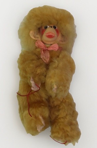 Vintage String Puppet Plush Monkey Rubber Face Wire Body Carnival Toy - Picture 1 of 8