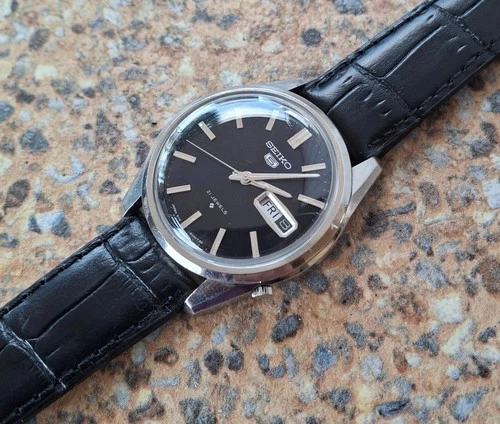 Vintage Seiko 5 21 Jewels Automatic 6119 8060 July 1968 JDM Blue Dial