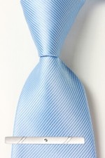 New Classic Solid Striped Blue JACQUARD WOVEN 100 Silk Men's Necktie Tie