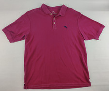 Tommy Bahama Polo Shirt Golf Mens Size L Short Sleeve SUPIMA Cotton Maroon
