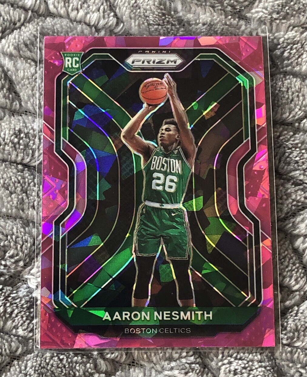 2020-2021 Panini Prizm Basketball Aaron Nesmith PINK Cracked Ice 282 RC A08