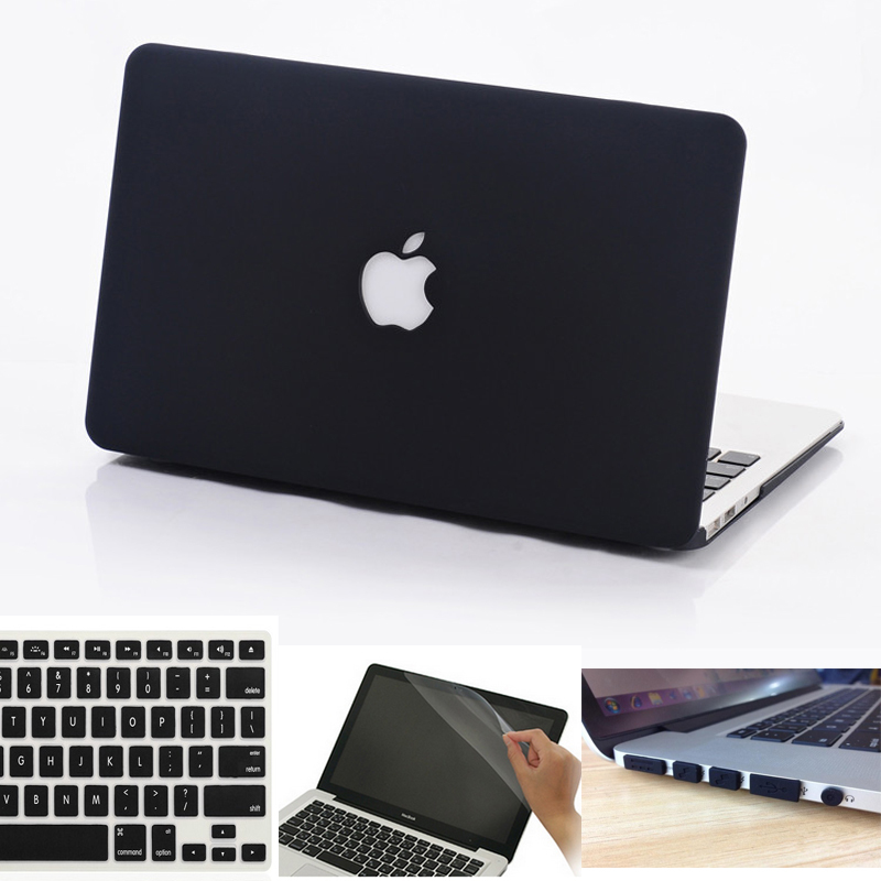 4in1 Black Rubberized Matt Hard Case Cover For MacBook Air 11