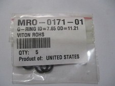 LOT OF 5 HP INDIGO MRO-0171-01 O-RING ID 7.65 OD 11.21 VITON