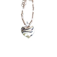 Blown Glass heart necklace