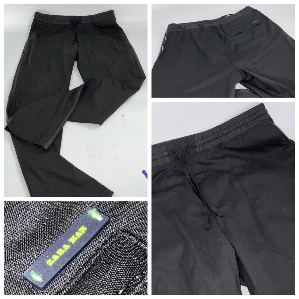 Zara Man Draw String Sweatpants L Men Gray Poly Viscose Wool YGI 
