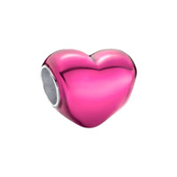Pandora Charm Metallic-Herz Pink Rosa 793337C03