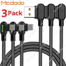 3 Pack Mcdodo 90 Degree Elbow USB Cable Charger Cord For iPhone 14 13 12 11 Pro