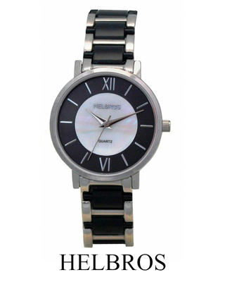 Helbros HB242023SSBK Black Quartz Mother of Pearl Dial Women Wristwatch (0075) Helbros Quartz Watch - Etsy main image 4