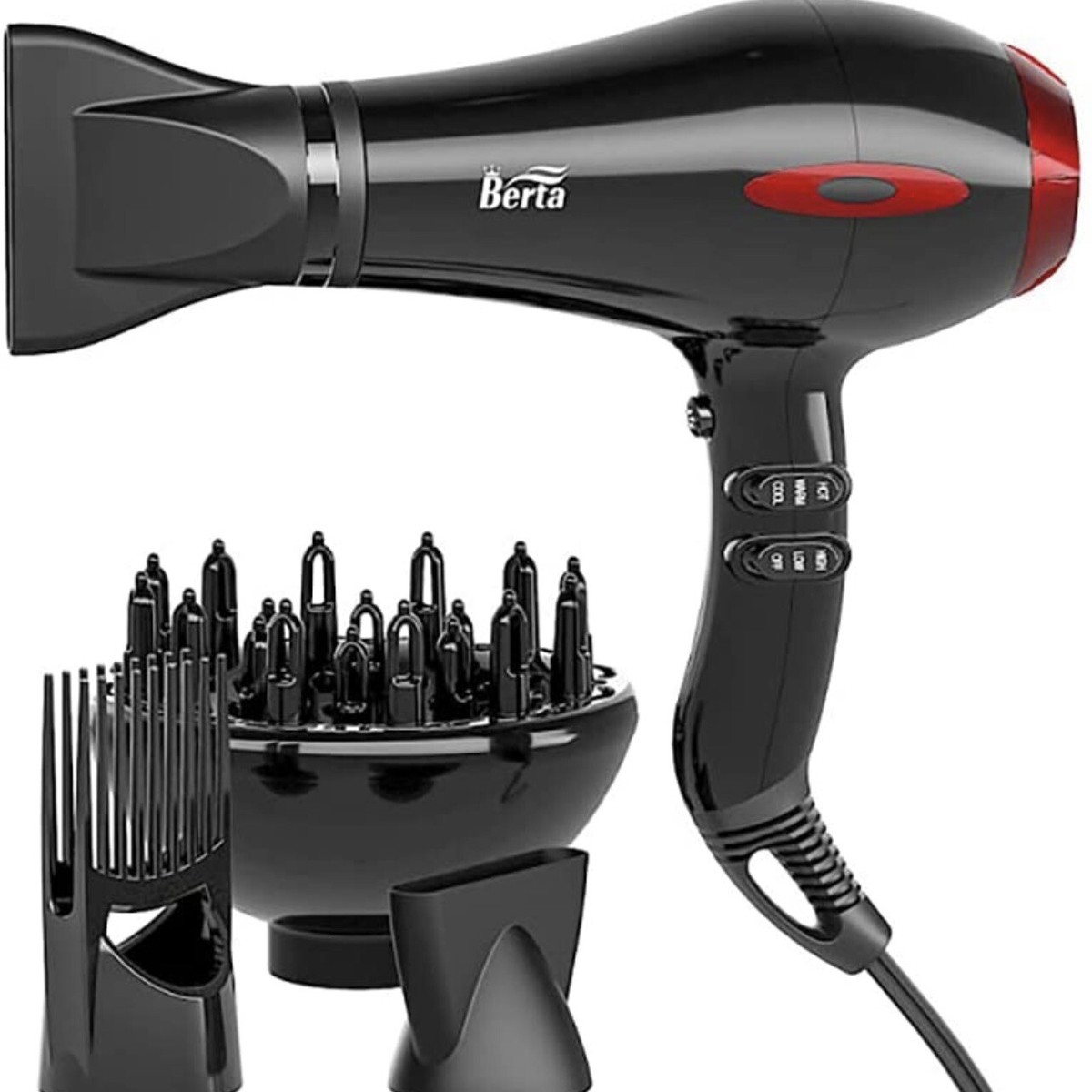 Ubuy Dual Voltage Berta Hair Dryer Berta 1875W Folding Hair Dryer - Main Image