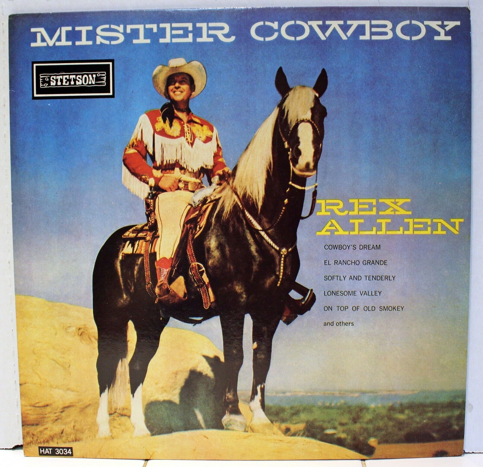 Rare Country LP - Rex Allen - Mister Cowboy - Stetson # HAT 3034 - UK Import