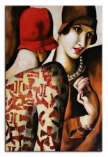 Tamara Lempicka - Le Amiche - Dipinto A Olio Su Tela - Diverse Dimensioni