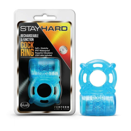 van Paar elleboog Blush Stay Hard Rechargeable 5 Function Cock Ring Blue - Vibrating Penis  Ring 850002870404 | eBay