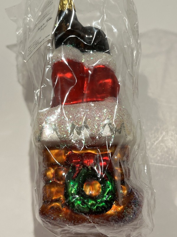 Radko "Bottoms Up" Santa in Chimney Xmas Ornament - NEW