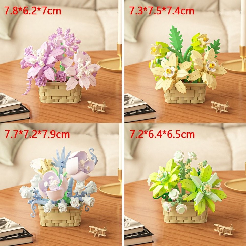 Ornament Building Blocks DIY Potted Plants Model New Flower Baskets eBay