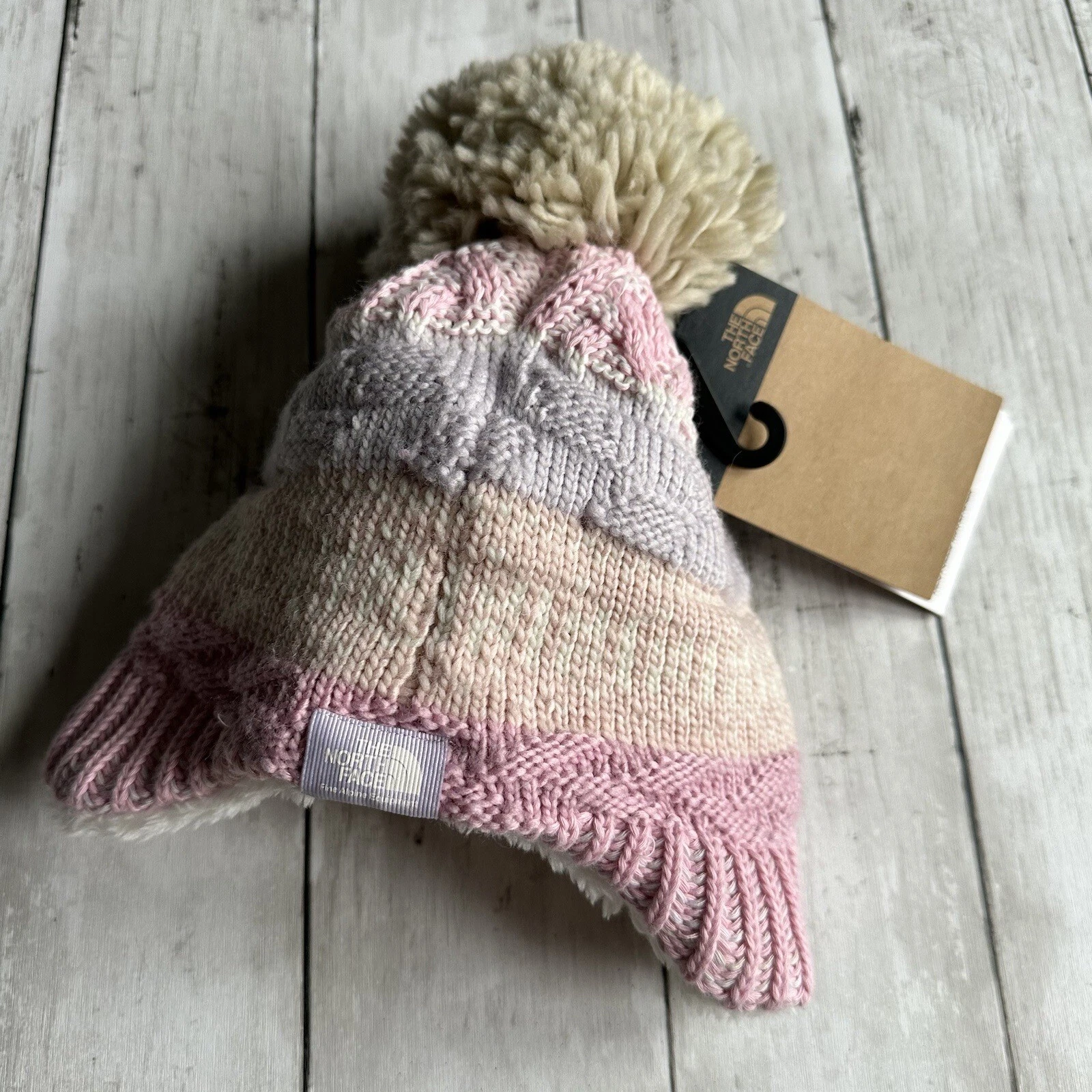 NEW WITH TAGS THE NORTH FACE BABY FAIR ISLE BEANIE HAT PINK 0-6 MONTHS
