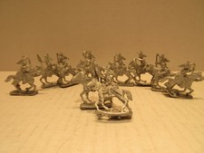 HUSSARS ON HORSEBACK WITH RIFLES TOY FIGURES 32X40MM 10 UNPAINTED LEAD ZINC