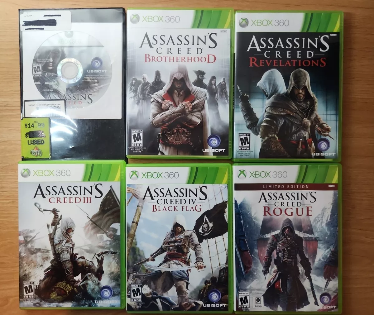 Assassin's Creed Ezio Trilogy + Rogue + Creed III Lot Of 5 Xbox 360