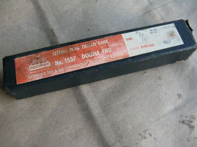 GTD ACCUREX 1527 DOUBLE END SETTING PLUG THREAD GAGE 1/4-32 NEF-2 .2297 .2265