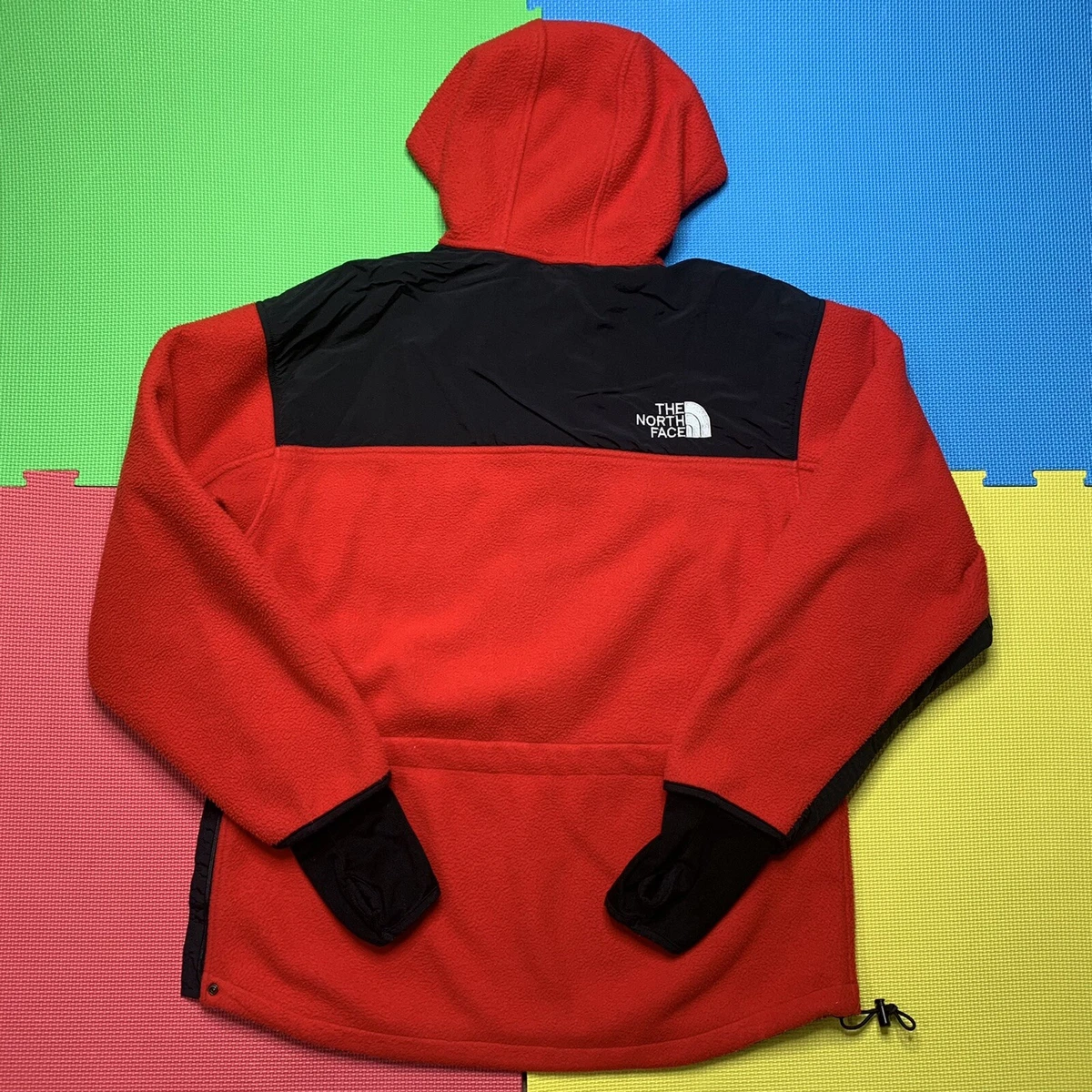 Vintage The North Face Made In Usa Fleece 1/4 Zip Jacket Hooded Size Large