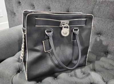 Michael Kors Hamilton Silver Chain/Black Faux Leat Michael Kors Hamilton Silver Chain/Black Faux Leather Belt  main image 2