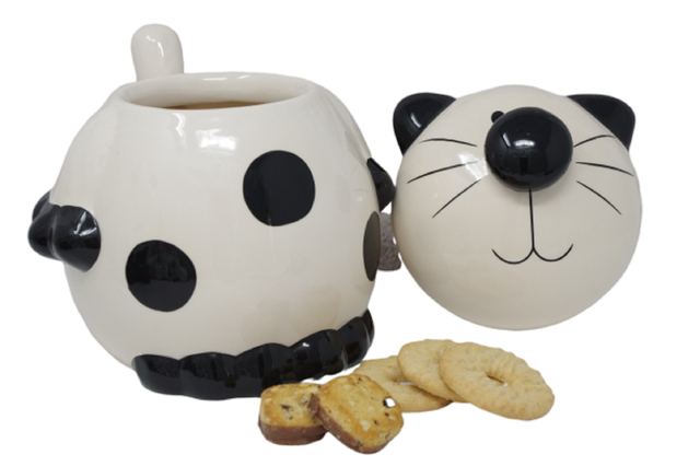 Cat Kitchen Accessories Cookie Jar Spoon Rest Mugs Sugar Bowl