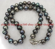 Fashion 8-9mm Multi-Color South Sea Round Tahitian Pearl Necklace 18"