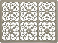 Extra Large Thick Silicone Trivet Hot Dishes Pots Pans 16 x 12 x 3/8 In Taupe