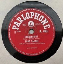 RARE EDNA SAVAGE - CANDLELIGHT  ON PARLOPHONE R4067 10" 78RPM SHELLAC VG