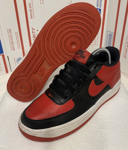 Nike Air Force 1 Low GS Bred Black Gym Red White Size 6.5Y Jordan | eBay
