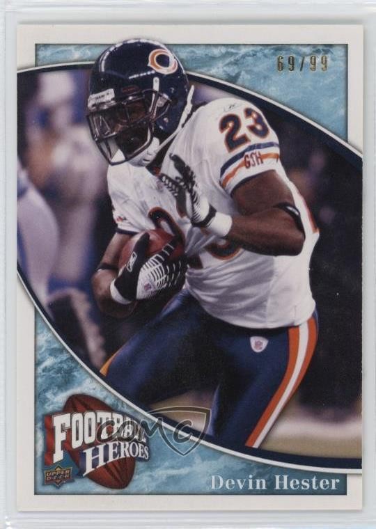 2009 Upper Deck Football Heroes Blue 69/99 Devin Hester #40 HOF oh4