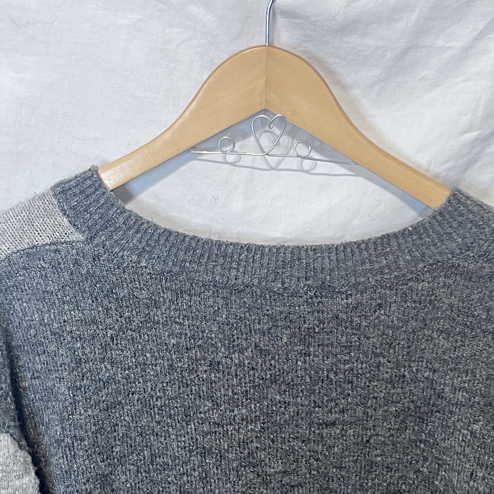 ZARA Oversized Patchwork  Pullover Sweater S  Gra… - image 11