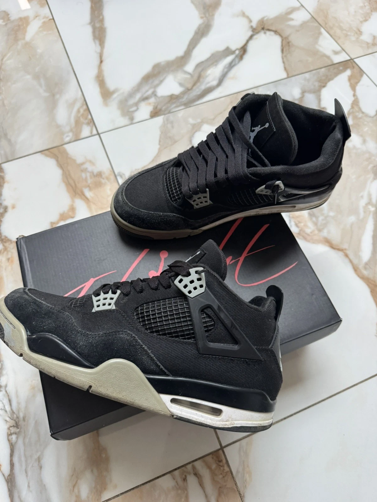 JORDAN 4 BLACK CANVAS UK 10