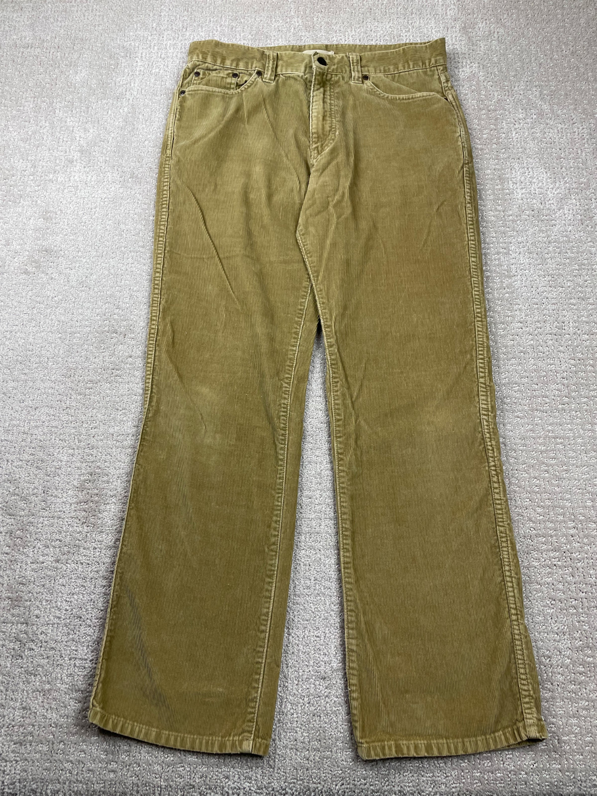LL Bean Pants Mens 33x32 Faded Brown Corduroy Straight Leg Baggy Classic Outdoor